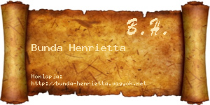 Bunda Henrietta névjegykártya